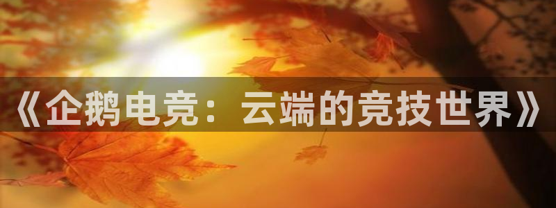 南宫电竞网：《企鹅电竞：云端的竞技世界》