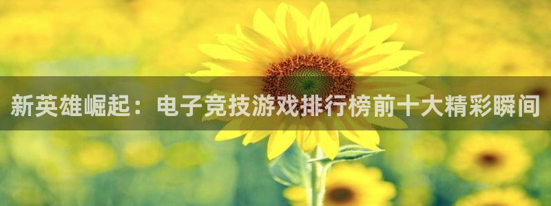 南宫电竞注册：新英雄崛起：电子竞技游戏排行榜前十大精彩瞬间